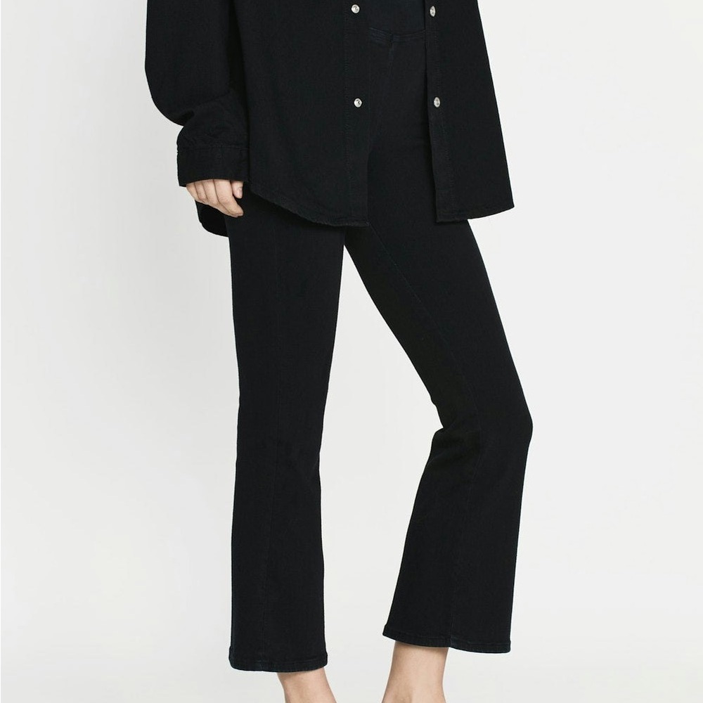 Frame jersey crop mini boot black jean - size 1